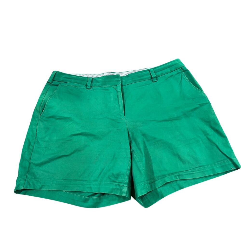 Lands’ End Kelly Green  Flat Front Coastal Casual Chino Short Woman Plus 16W